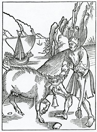 Von abscheulichen Narren in schmutzigen Worten der Rüpelhaftigkeit, Illustration aus Alexander Barclays englischer Übersetzung von 